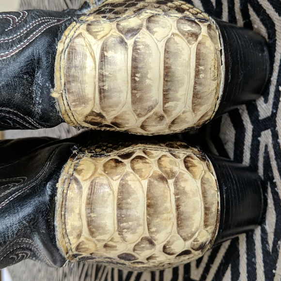 Los Altos Shoes Vintage Genuine Boa Constrictor Snakeskin And